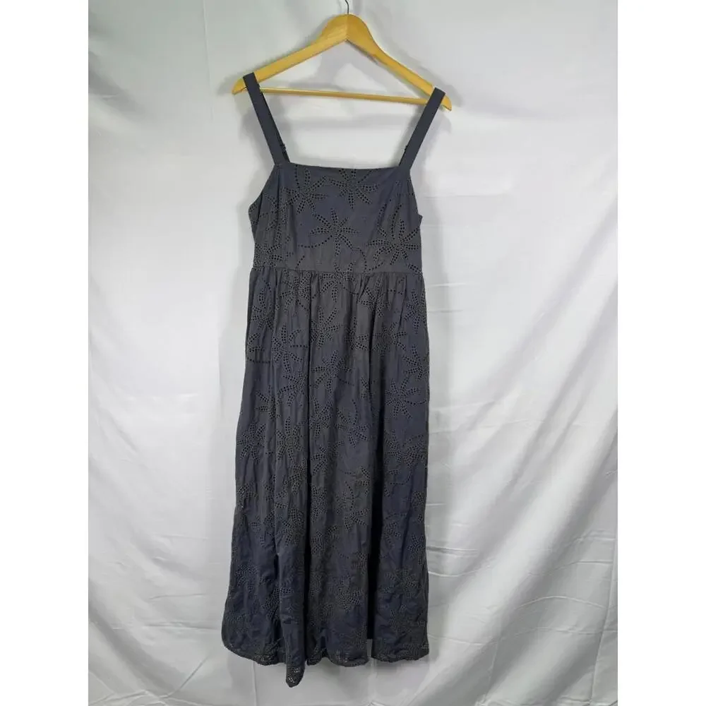 Marine Layer Blue All Over Eyelet Maxi Dress Size L